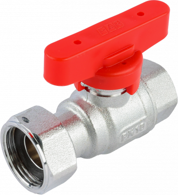 Кран шаровой FAR 1/2"-3/4", ВР-накидная гайка EPDM, красн. бабочка, хром